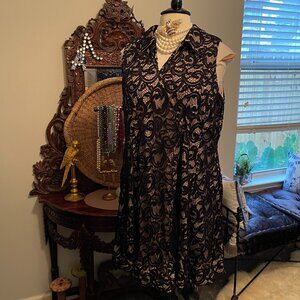 Signature Robbie Bee 22W EUC Black Lace Stretch Dress